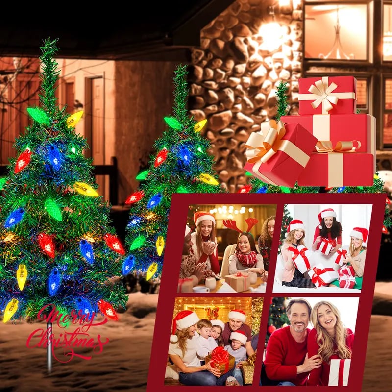 🎄Christmas Flash Deal 🎁 65% OFF✨ 4-in-1 Aurora Haven Solar Powered Christmas Tree 🎄(75cm H / 2.5 ft approx.)