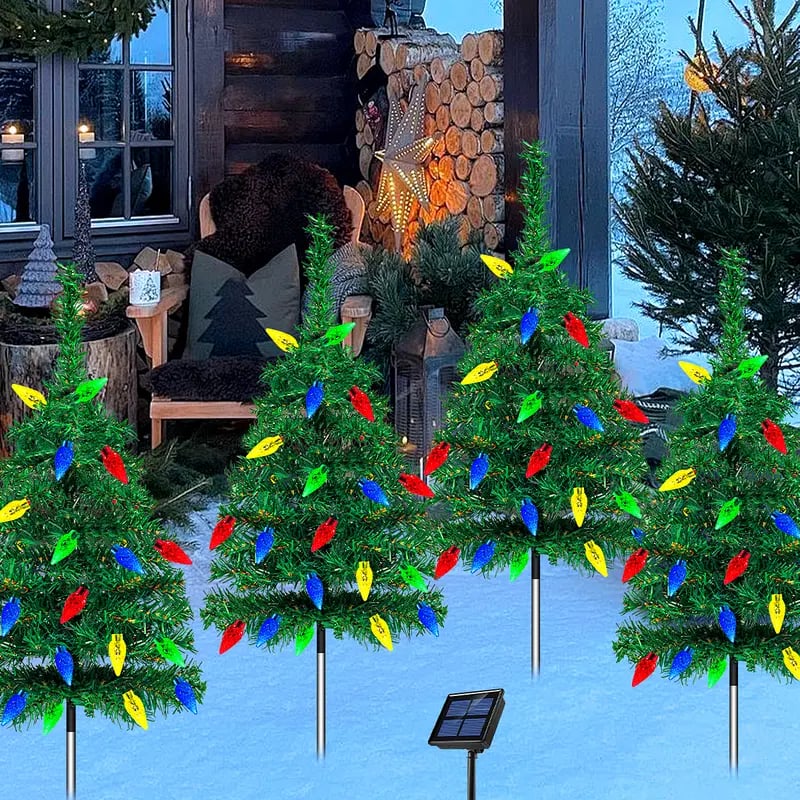 🎄Christmas Flash Deal 🎁 65% OFF✨ 4-in-1 Aurora Haven Solar Powered Christmas Tree 🎄(75cm H / 2.5 ft approx.)