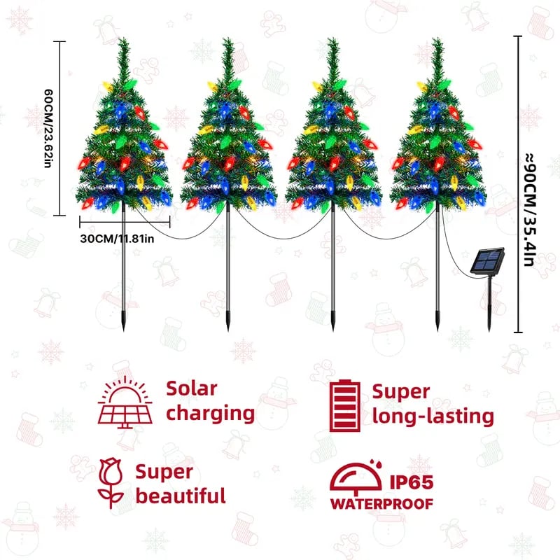 🎄Christmas Flash Deal 🎁 65% OFF✨ 4-in-1 Aurora Haven Solar Powered Christmas Tree 🎄(75cm H / 2.5 ft approx.)