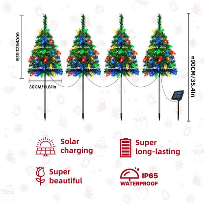 🎄Christmas Flash Deal 🎁 65% OFF✨ 4-in-1 Aurora Haven Solar Powered Christmas Tree 🎄(75cm H / 2.5 ft approx.)